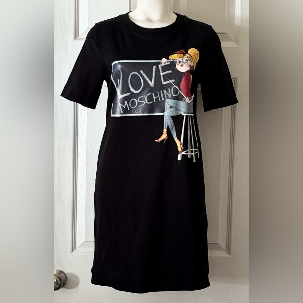 Love Moschino Black Graphic Dress Women’s size 4 US